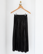 Load image into Gallery viewer, Metallic Pleated A-Line Skirt with Elastic Waist in Solid Color
