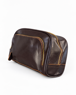 Load image into Gallery viewer, TUZECH Handmade Buffalo Genuine Leather Toiletry Bag Dopp Kit Shaving And Grooming Kit For Travel - Gift For Men Women - Hanging Zippered Makeup Bathroom Cosmetic Pouch
