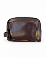 Load image into Gallery viewer, TUZECH Handmade Buffalo Genuine Leather Toiletry Bag Dopp Kit Shaving And Grooming Kit For Travel - Gift For Men Women - Hanging Zippered Makeup Bathroom Cosmetic Pouch
