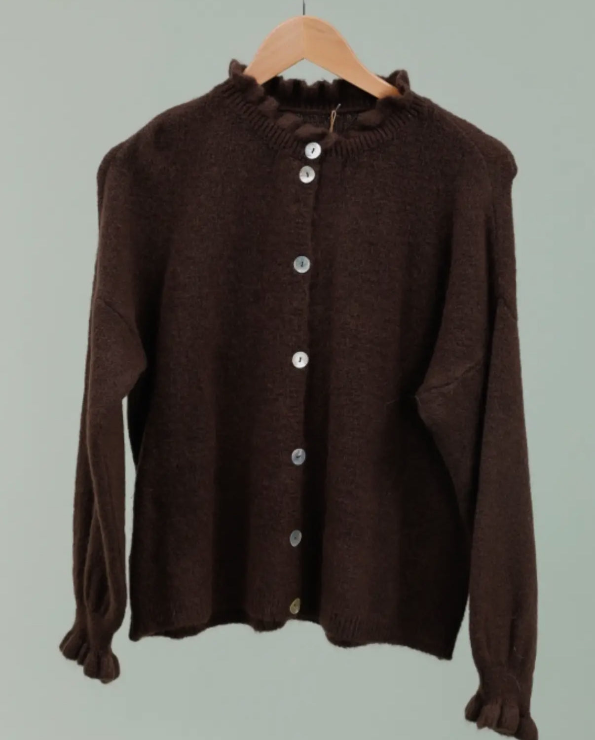 Ruffle Neck Cardigan