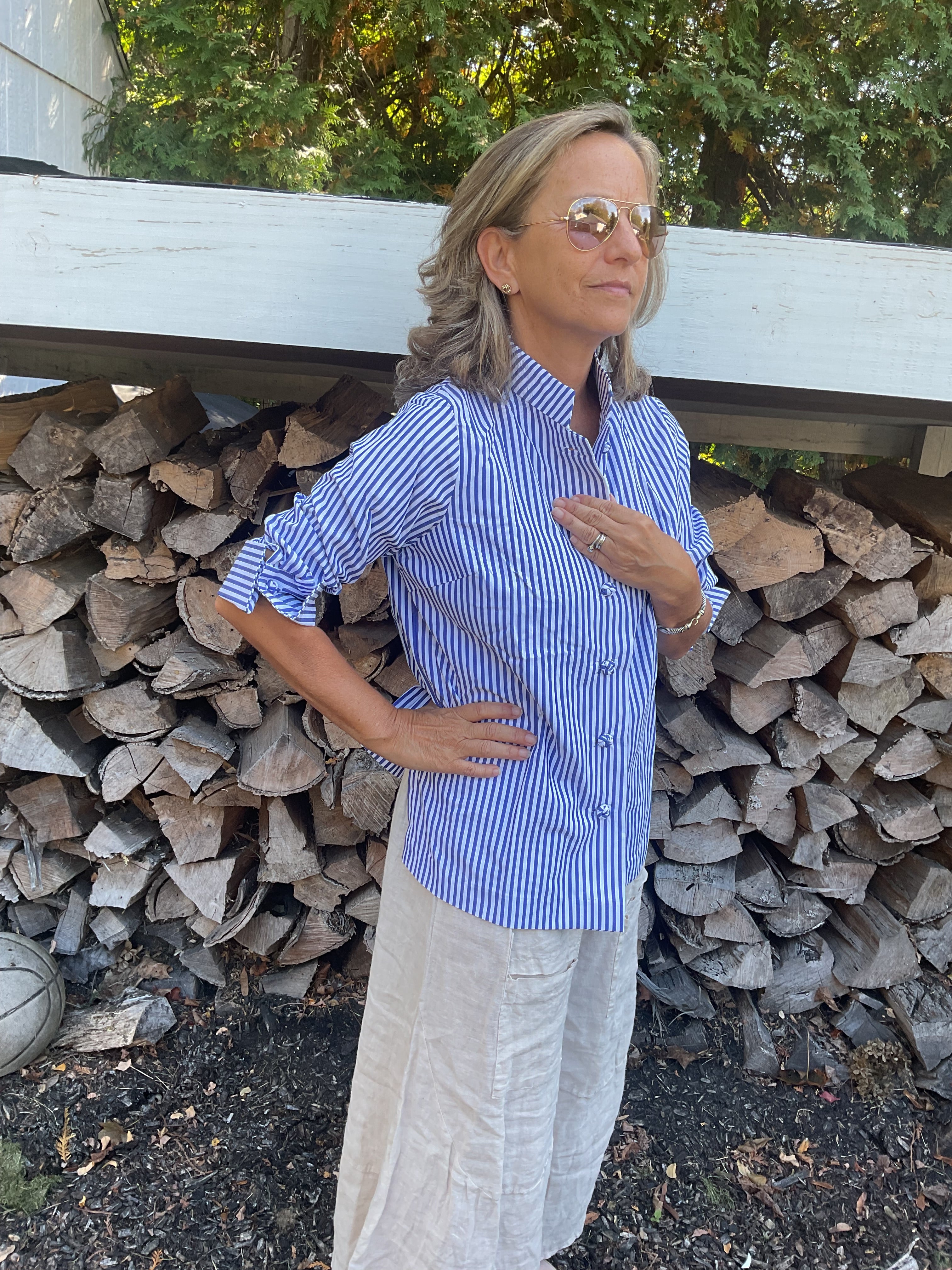 Forget me KNOT striped Top