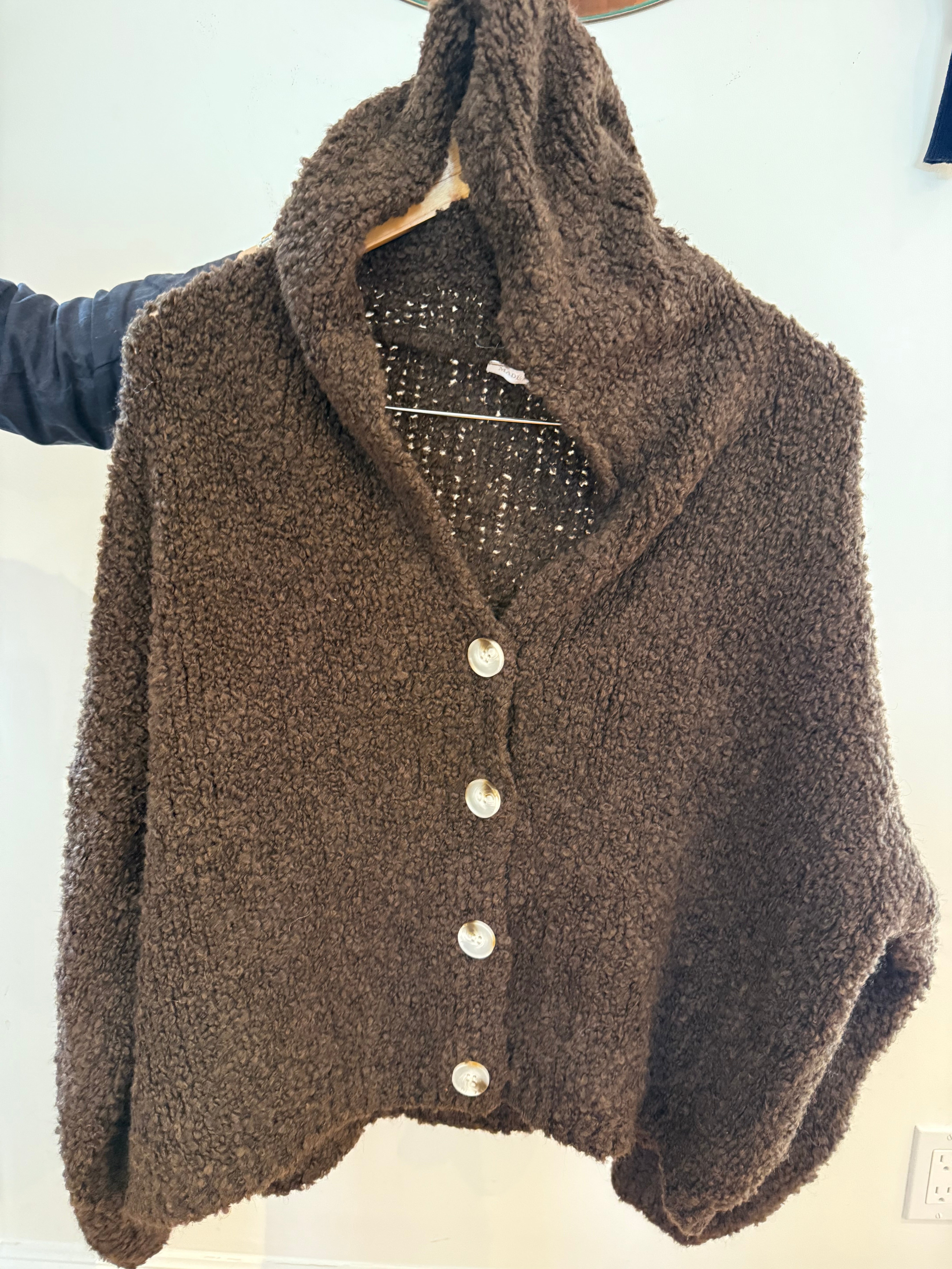Boucle Hooded Cardigan