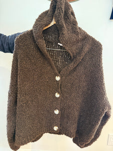 Boucle Hooded Cardigan