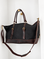 Load image into Gallery viewer, 21'' inch Oversized Canvas Genuine Leather Travel bag
