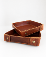 Load image into Gallery viewer, Tuzech Leather Catchall Change Keys Coins Jewels Box Tray Big Storage Handmade best for gift
