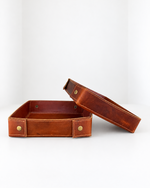 Load image into Gallery viewer, Tuzech Leather Catchall Change Keys Coins Jewels Box Tray Big Storage Handmade best for gift
