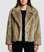 Load image into Gallery viewer, Faux Fur Coat with collar
