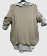Load image into Gallery viewer, Wool Summer sweater with integrated shirt
