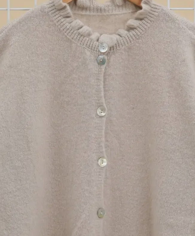 Ruffle Neck Cardigan