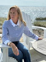 Load image into Gallery viewer, Pique All Day Pinstripe Blouse
