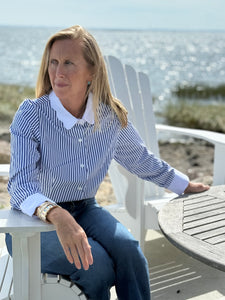Pique All Day Pinstripe Blouse