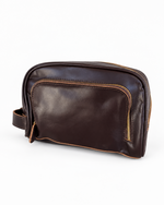 Load image into Gallery viewer, TUZECH Handmade Buffalo Genuine Leather Toiletry Bag Dopp Kit Shaving And Grooming Kit For Travel - Gift For Men Women - Hanging Zippered Makeup Bathroom Cosmetic Pouch
