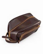 Load image into Gallery viewer, TUZECH Handmade Buffalo Genuine Leather Toiletry Bag Dopp Kit Shaving And Grooming Kit For Travel - Gift For Men Women - Hanging Zippered Makeup Bathroom Cosmetic Pouch
