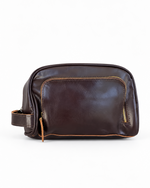 Load image into Gallery viewer, TUZECH Handmade Buffalo Genuine Leather Toiletry Bag Dopp Kit Shaving And Grooming Kit For Travel - Gift For Men Women - Hanging Zippered Makeup Bathroom Cosmetic Pouch
