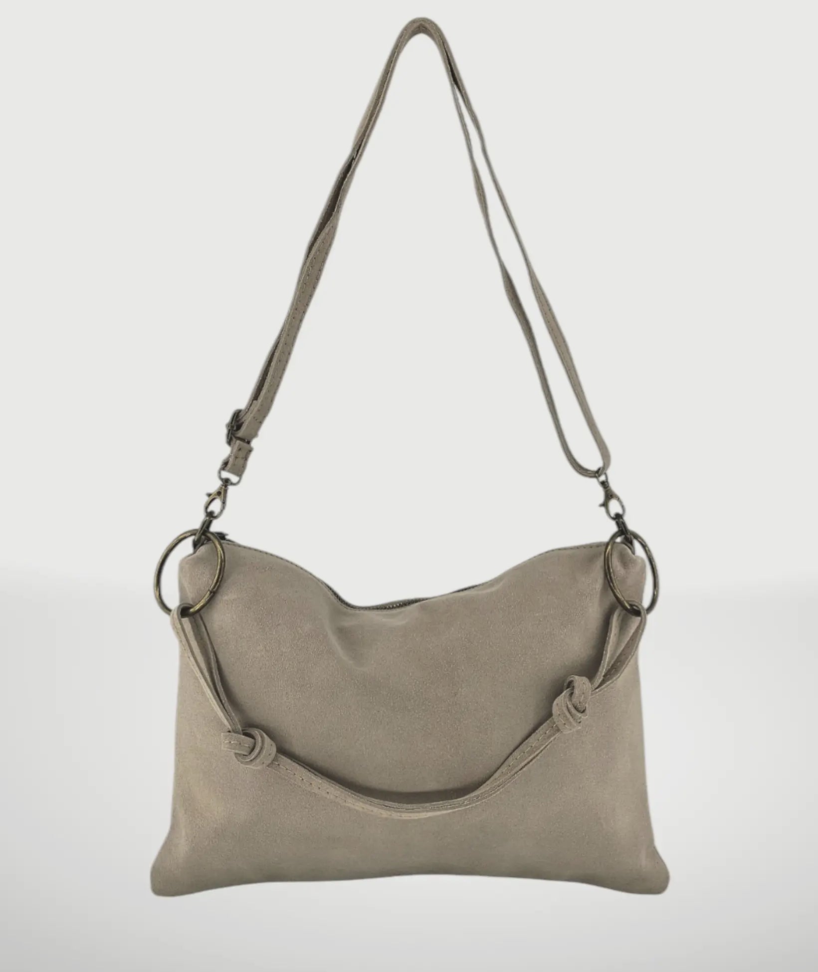 Ring suede purse