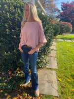 Load image into Gallery viewer, Bat Sleeve Sweater with scoop neck
