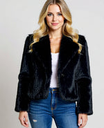 Load image into Gallery viewer, Faux Fur Coat with collar
