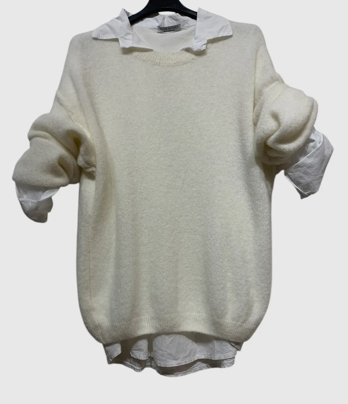 Wool Summer sweater with integrated shirt