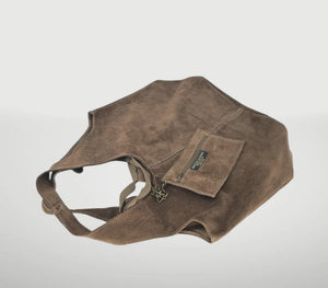 Suede Leather Hobo Bag