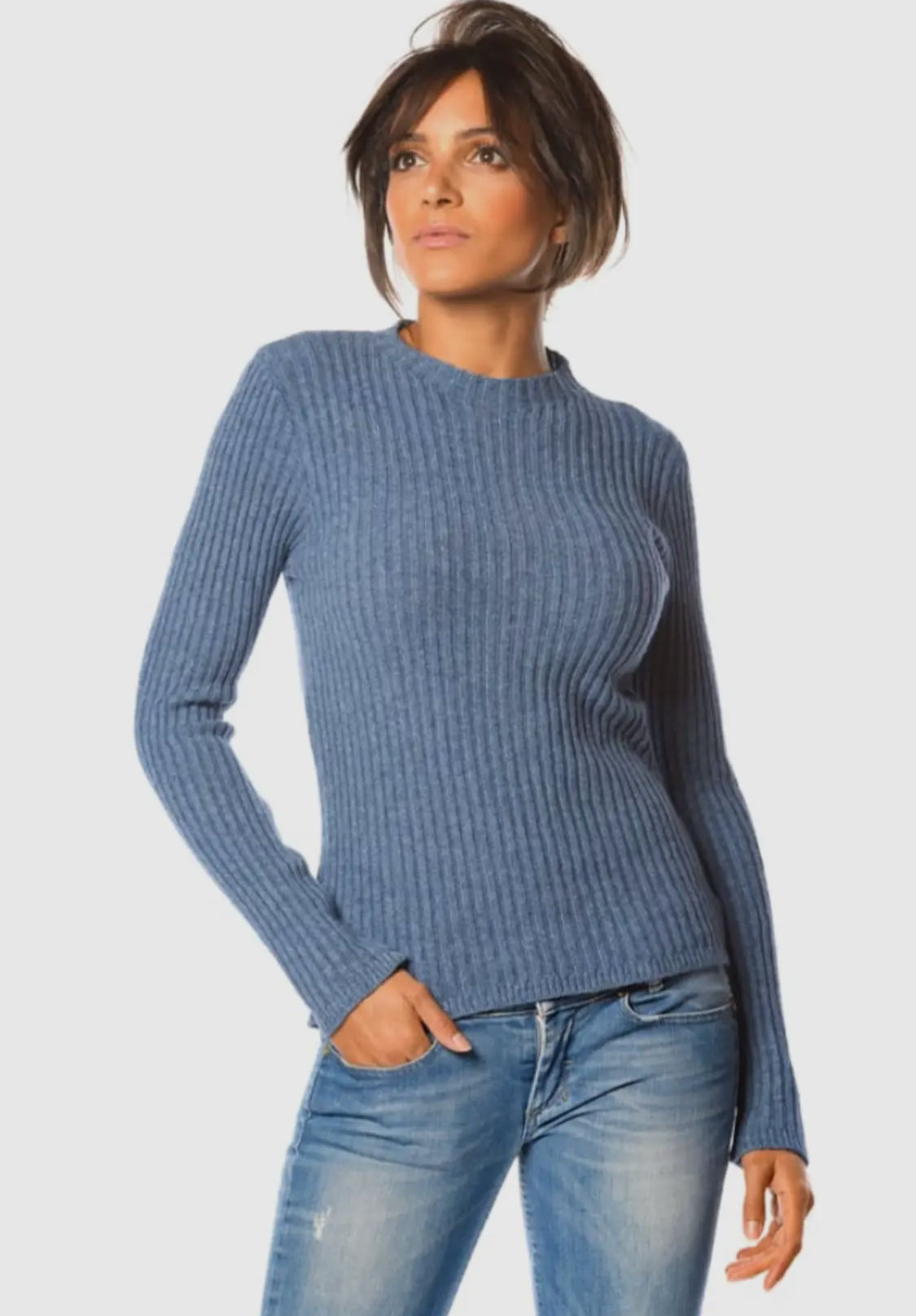 Slim Fit Ribbed Sweater