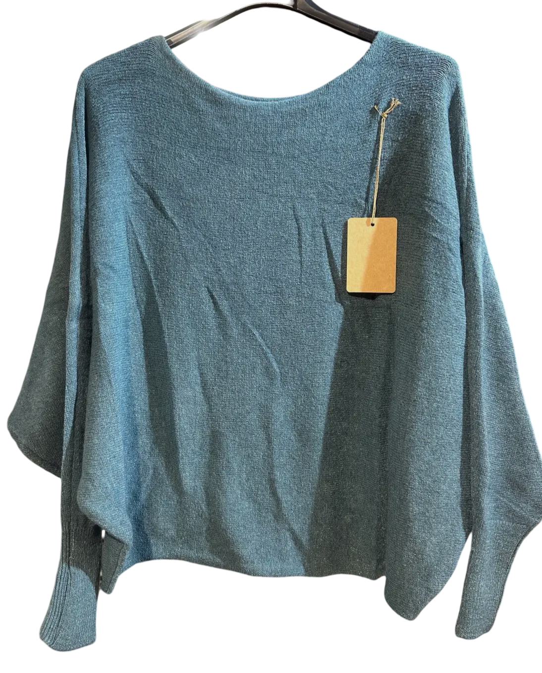 Bat Sleeve Sweater with scoop neck