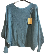 Load image into Gallery viewer, Bat Sleeve Sweater with scoop neck

