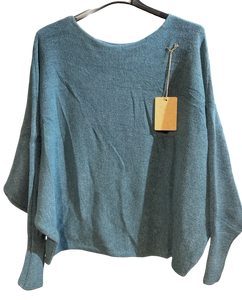 Bat Sleeve Sweater with scoop neck