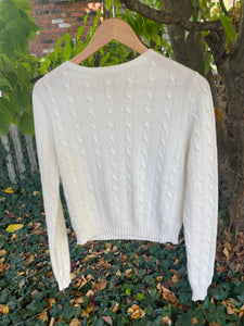 Cableknit Cashmere blend cropped sweater