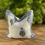 Load image into Gallery viewer, Throw Pillowcase - Blue and White Floral
