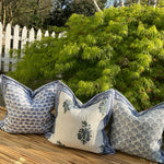 Load image into Gallery viewer, Throw Pillowcase - Blue and White Floral
