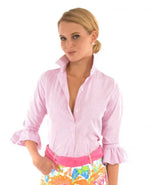 Load image into Gallery viewer, Striped Pris Blouse with Ruffle sleeve
