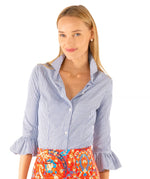 Load image into Gallery viewer, Striped Pris Blouse with Ruffle sleeve
