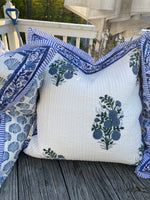 Load image into Gallery viewer, Throw Pillowcase - Blue and White Floral
