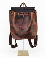 Load image into Gallery viewer, Buff Leather Laptop Backpack | Minimal Vintage Work Bag
