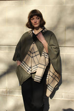 Load image into Gallery viewer, Olive &amp; Plaid Water-Repellent, Reversible RAINRAP
