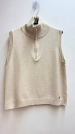 Load image into Gallery viewer, Sleeveless knit pullover with zip-up stand collar
