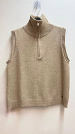 Load image into Gallery viewer, Sleeveless knit pullover with zip-up stand collar
