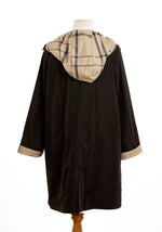 Load image into Gallery viewer, Black &amp; Plaid Water-Repellent, Reversible Trench Coat
