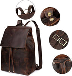 Load image into Gallery viewer, Buff Leather Laptop Backpack | Minimal Vintage Work Bag
