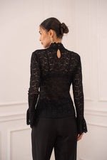 Load image into Gallery viewer, Carol high-neck lace blouse
