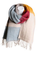 Load image into Gallery viewer, Winter Color Block Faux Mohair Scarf
