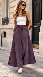 Load image into Gallery viewer, Wide flowing trousers with elasticated waistband
