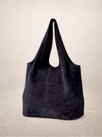 Load image into Gallery viewer, Suede leather hobo bag
