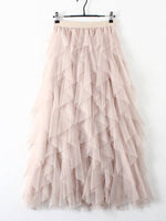 Load image into Gallery viewer, Original Irregular Mesh 4 Colors Falbala Pleated Elasticity Skirt
