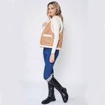 Load image into Gallery viewer, Suede Sherpa Outlined Vest
