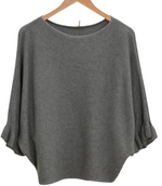 Load image into Gallery viewer, Ruffle Sleeve- Scoopneck  Sweater
