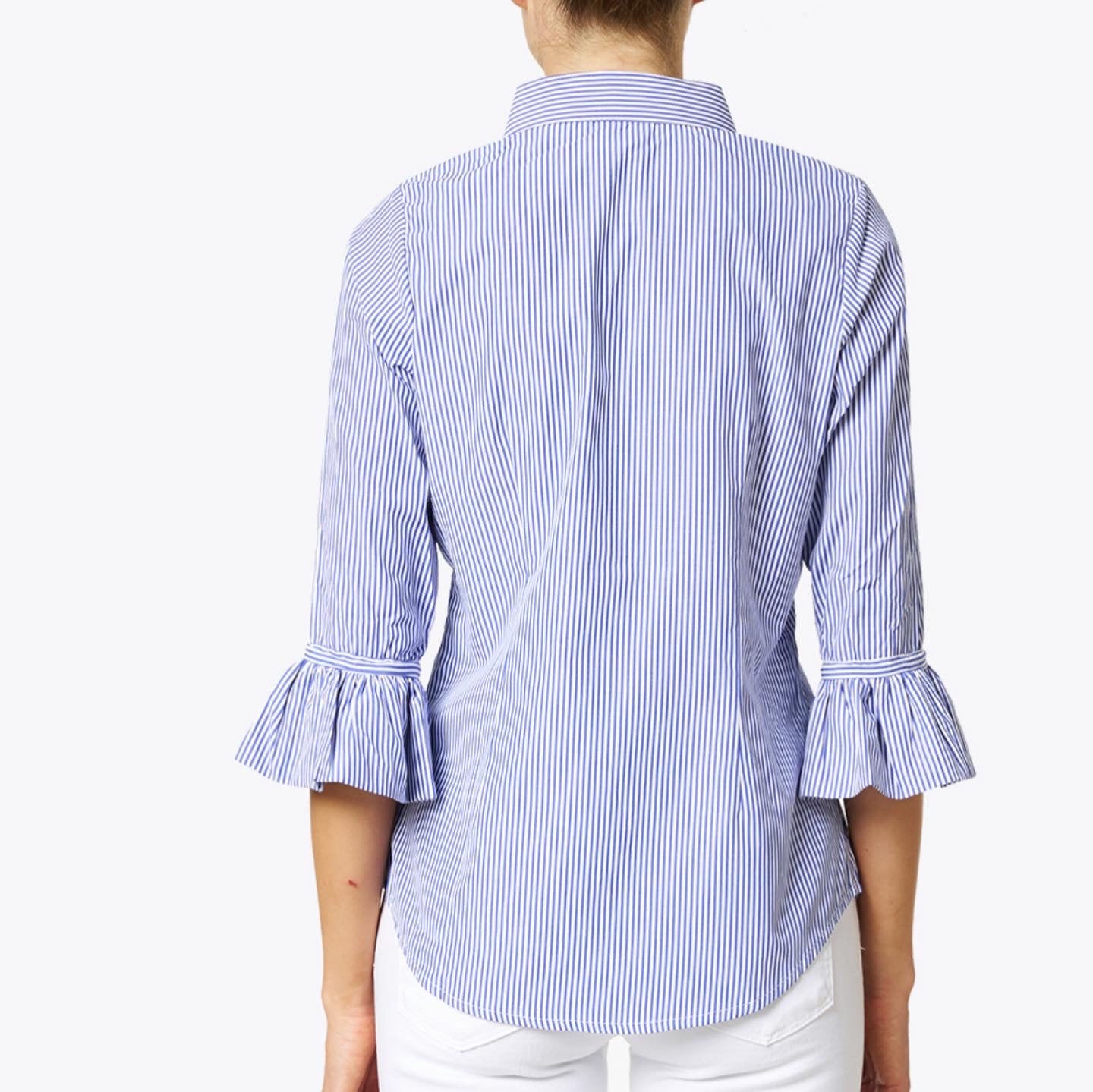 Striped Pris Blouse with Ruffle sleeve