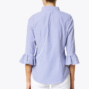 Striped Pris Blouse with Ruffle sleeve