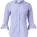 Load image into Gallery viewer, Striped Pris Blouse with Ruffle sleeve
