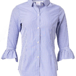 Striped Pris Blouse with Ruffle sleeve